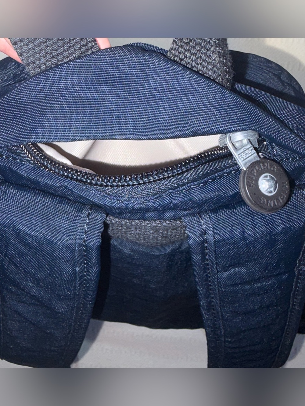 Kipling Challenger Nylon Backpack Navy Blue Laptop Travel Carry On - Picture 4 of 9